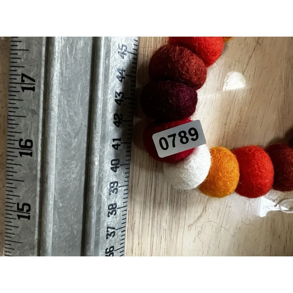 Trader Joes Handcrafted Felted Wool Garland Fall 9FT Orange Halloween Decor fall